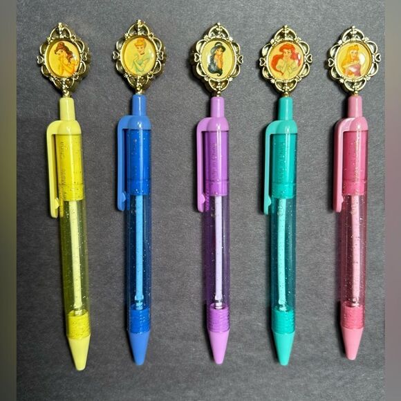 Vintage Glitter Disney Princess Mini Pen Set - Picture 1 of 8